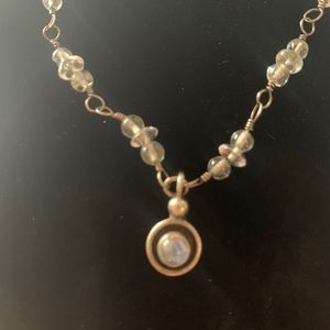 Moonstone and sterling silver necklace
